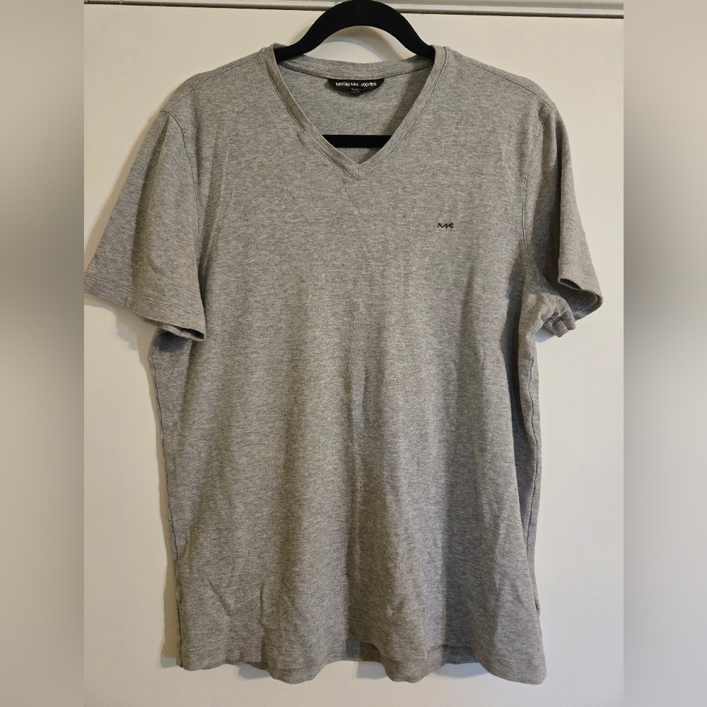 Michael Kors Light Gray V-Neck T-Shirt